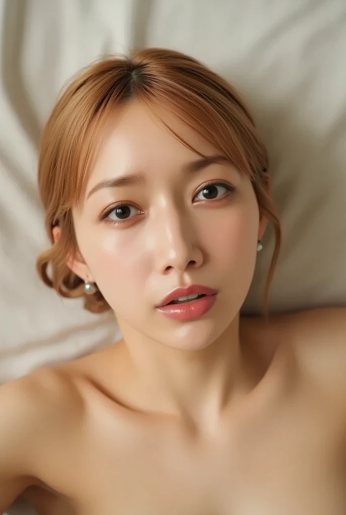 (Realistic:1.3、Ultra HD、Ultra-high resolution、8K、Female Japanese Housewife、寝室で???????チオをするMature Woman:1.5、At the bed)、((Look Viewer:1.8))、(Extremely realistic skin texture:1.4)、(Realistic:1.3)、short hair、((Embarrassed expression:1.5))、(blonde:1.5)、48-year-old woman、Mature Woman、Ponytail Hairstyles、(Brown eyes:1.3)、(Face close-up:1.38)、(Sweaty:1.2)、(???????を見せる)、((衣服から突き出た???????,))、dress、美しい???????、???????、(Shooting from the side:1.1)、Drooling、((???????チオ:1.6、???????、??? in mouth、???????))