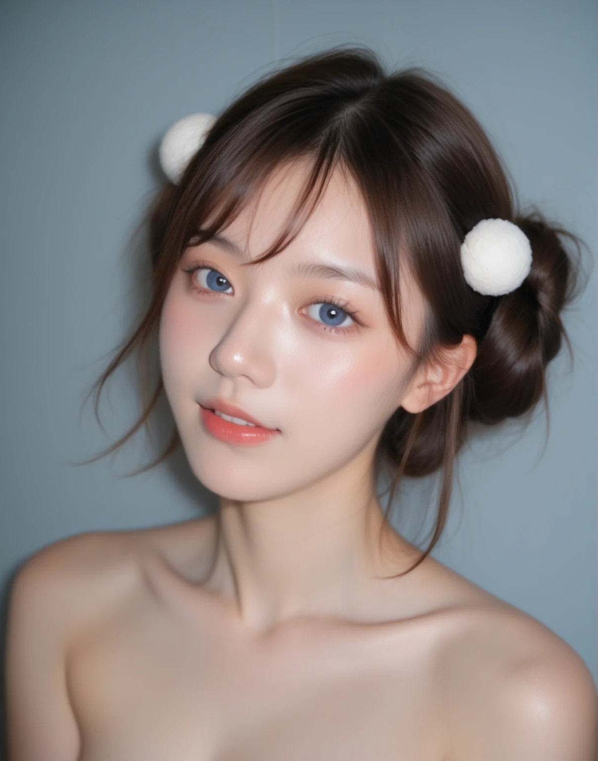 Fraction_9, Fraction_8_Up, Fraction_7_Up, source_,nude, solo, 1 girl, Joyful Expression ,double ball head,   blue eyes, 