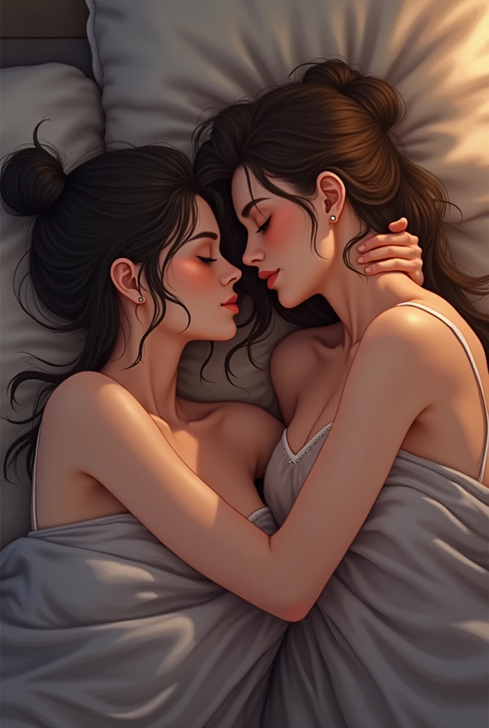 Women on bed lying down