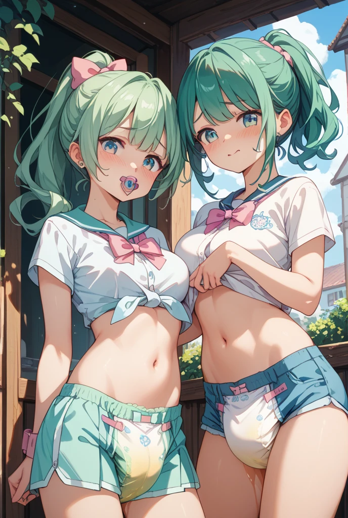 Sailor Neptune、Sailor Neptune Costume、embarrassing、nice ass、perfect butt、turn around、full of sweat、sweating、small panties、sweating、full of sweat、 On the thigh、thighs 1:5、cum in crotch、