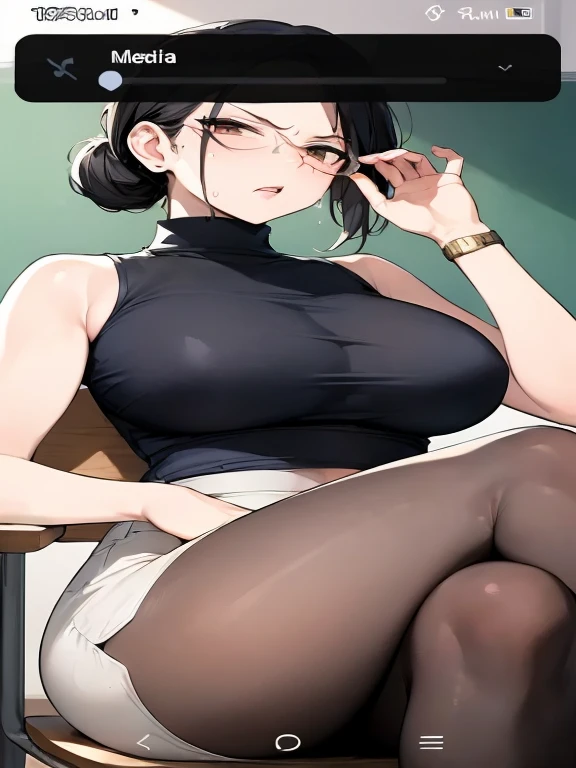 (((mature milf)))、short hair、big breastarried woman、sunburn後、sunburn、sports bra、Breasts away from cleavage、black hair、nsfw、Sex、sex、masturbation、Pussy、pubic hair、これからSexする、Pussyが見える、Underwear about to come off、Pussyを開く、big ass、Glasses、(((Tie back hair)))