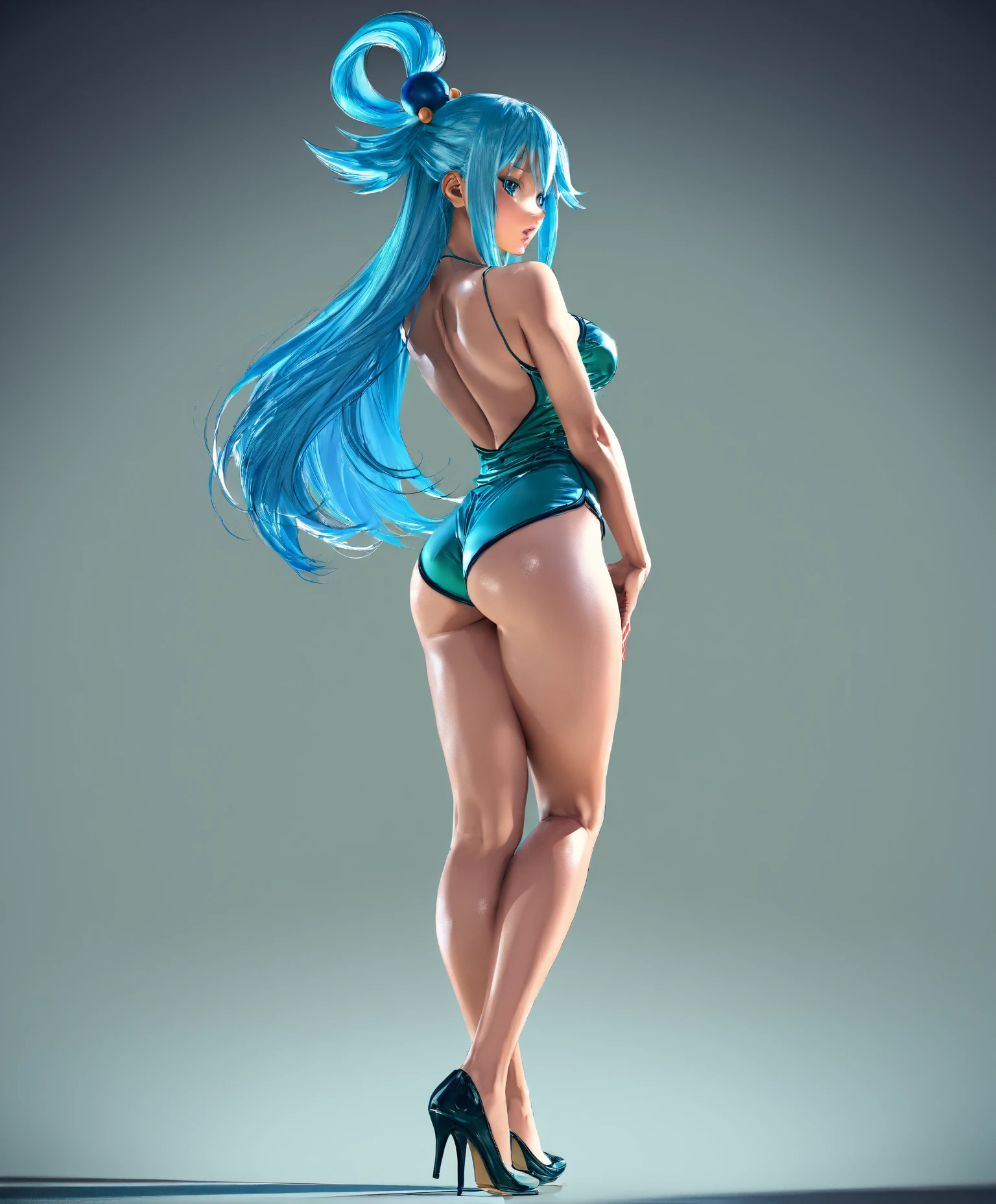 score_9, score_8_up, score_7_up, source_anime, rating_explicit, highly detailed faces, 1girl, cute, , loli, gawr gura, virtual youtuber, tail, blue eyes, fish tail, shark tail, blue hair, multicolored hair, standing, bent over, from behind, looking back, smile, smug, smirk, grin, pussy, pussy juice, pussy juice trail, sweat, looking at viewer, (blush:1.15)