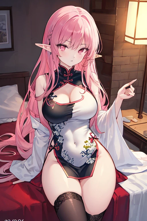 In a garden full of flowers, under the sunlight, Super high quality(8K) Masterpiece Best Quality 1girl Detailed Beautiful Woman soft and big breasts, Highly detailed sleepy red eyes shiny big nipples nature_lit, shining outdoors, Highly detailed wavy long hair, beautiful night sky Highly detailed clear white skin Highly detailed single line pussy albino big breasts troubled face red cheeks transformation Completely naked small face realistic adult erotic woman Bewitching eight-headed body embarrassed face elf Face-to-body ratio(1:7)spread legs Red hair garter belt gloves up to the elbow Thighhighs Muchimuchi Robe of skimpy Highly detailed sleepy expression thick red eyebrows Pointed mouth