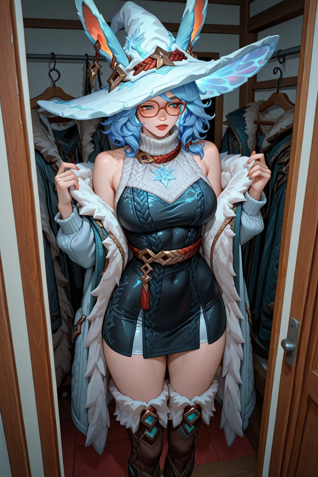 handsome,fullbody,(simple background),  masterpiece, best quality, absurdres,figma, realistic,1girl, <lora:figma_S1.0:0.2> ,witch, ice, magic