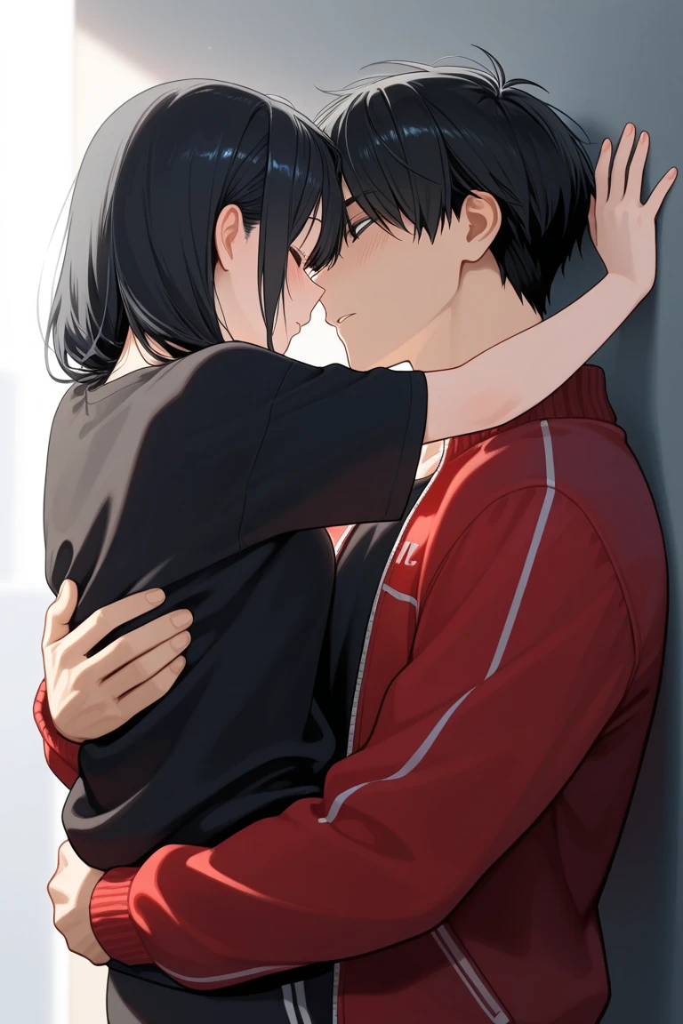 Hinata Shoyo kissing Kageyama Tobio