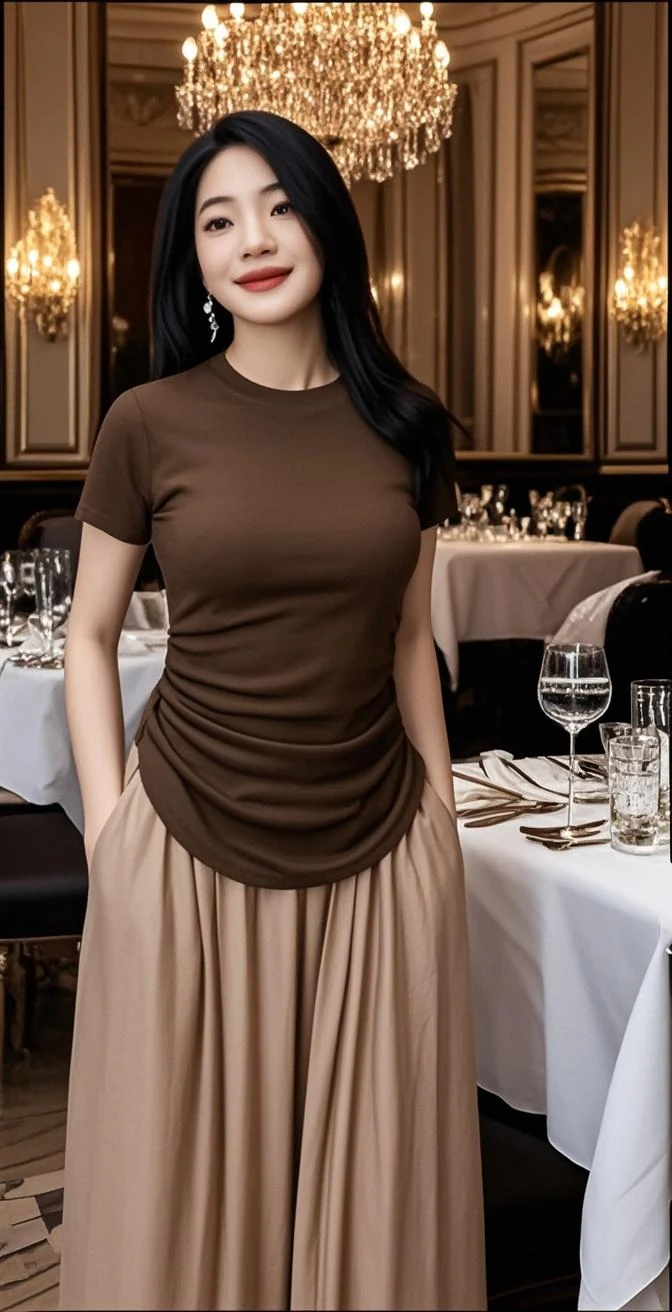 mulher jovem no restaurante