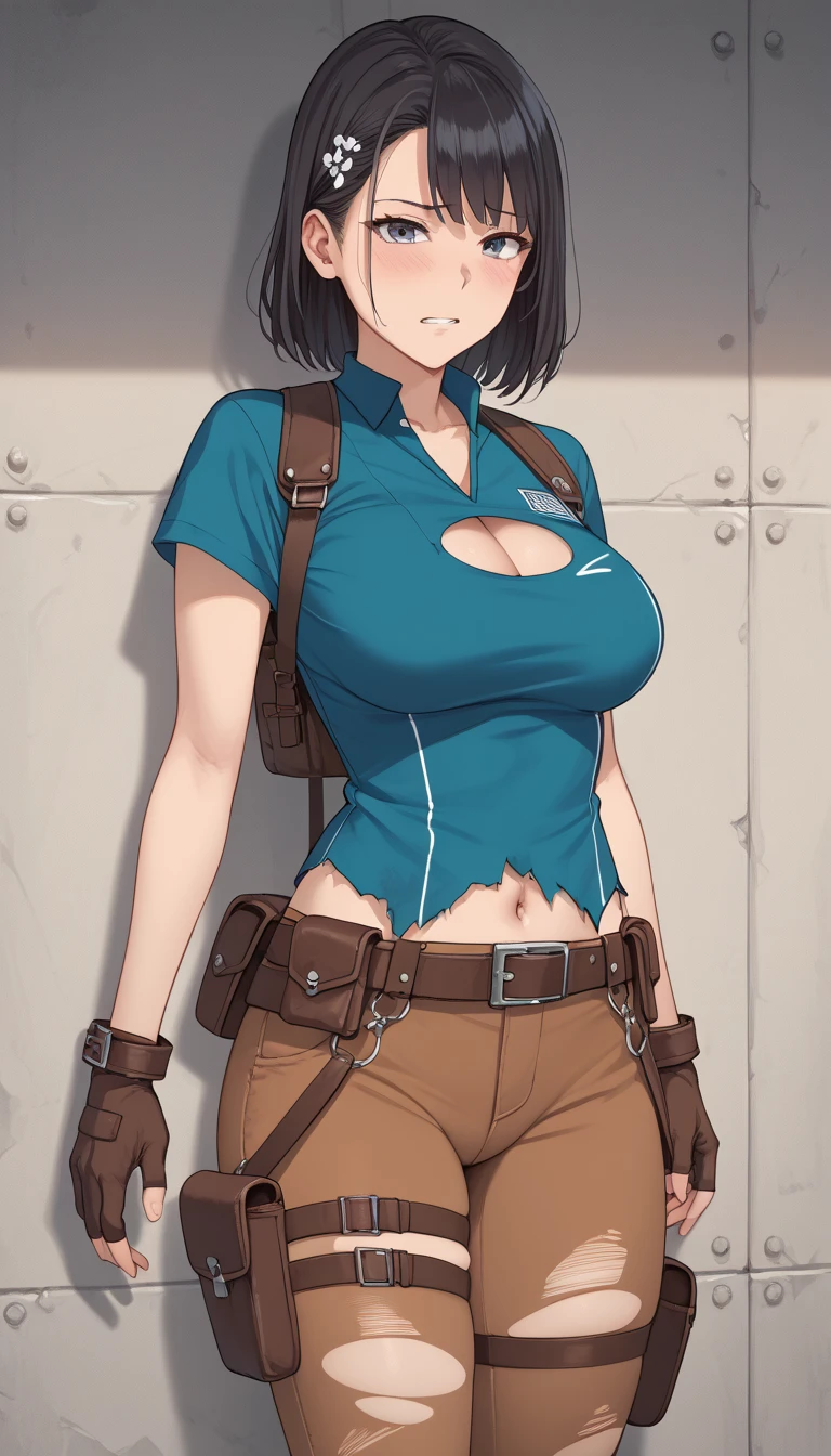 Masterpiece、Highest quality、Super detailed、Nico Robin\(one piece\),Archeologist、treasure hunter、Poneglyph、Stone tablet、leather coat、shirt、Ruck sack、belt、pants、fossil、binoculars、、Fish-Man Karate、Combat Ready、Five Thousand Tiles Fist、solo、1 person、