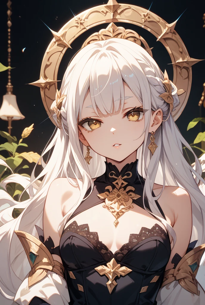 White hair,(8k) Girl, black bikini
