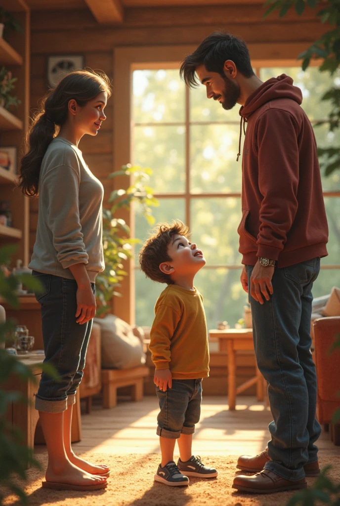 Parents shouting on each other in front of their child