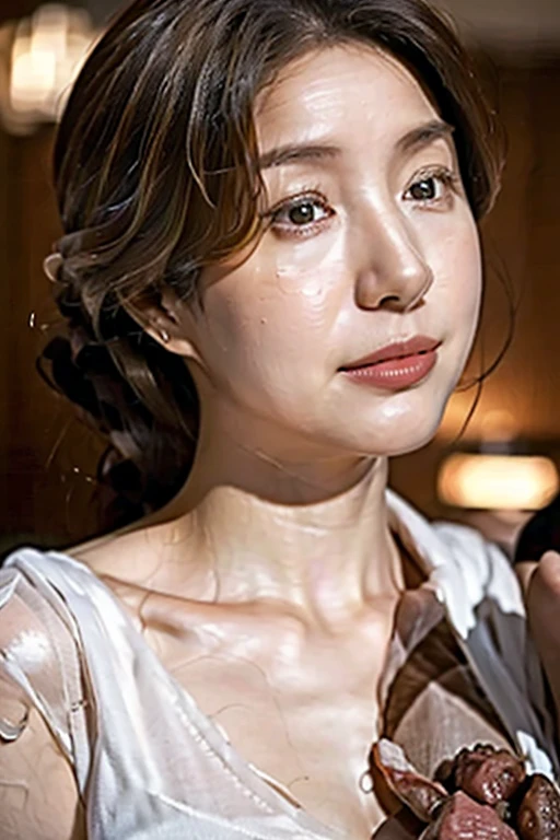 (8k、 RAW Photos、Highest quality、 High resolution:1.1)、 (超Realisticな:1.4)、(Realistic、 Realistic:1.3)、The Beauty of Japan、((Upper Body:1.3))、Grabbing baby dolls and bare skin、holding panties 、 (プレゼントとしてのDirty pantiesー)、(Detailed silk panties:1.1)、Focus Panties、(blush:1.3)、(Dirty panties:1.3)、With an embarrassed face、Bobcut、Cleavage、Covered nipples