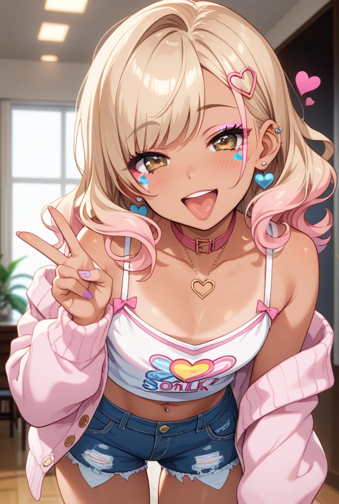 score_9,score_8,score_7,score_8_up,score_7_up、a sexy hot woman in a bikini top holding a tennis racket in the water, 1girl, swimsuit, one eye closed, breasts, mole under eye, bikini, smile, mole, long hair, blue eyes, gyaru, solo, animal print, virtual youtuber, hat, phone, cellphone, armpits, smartphone, navel