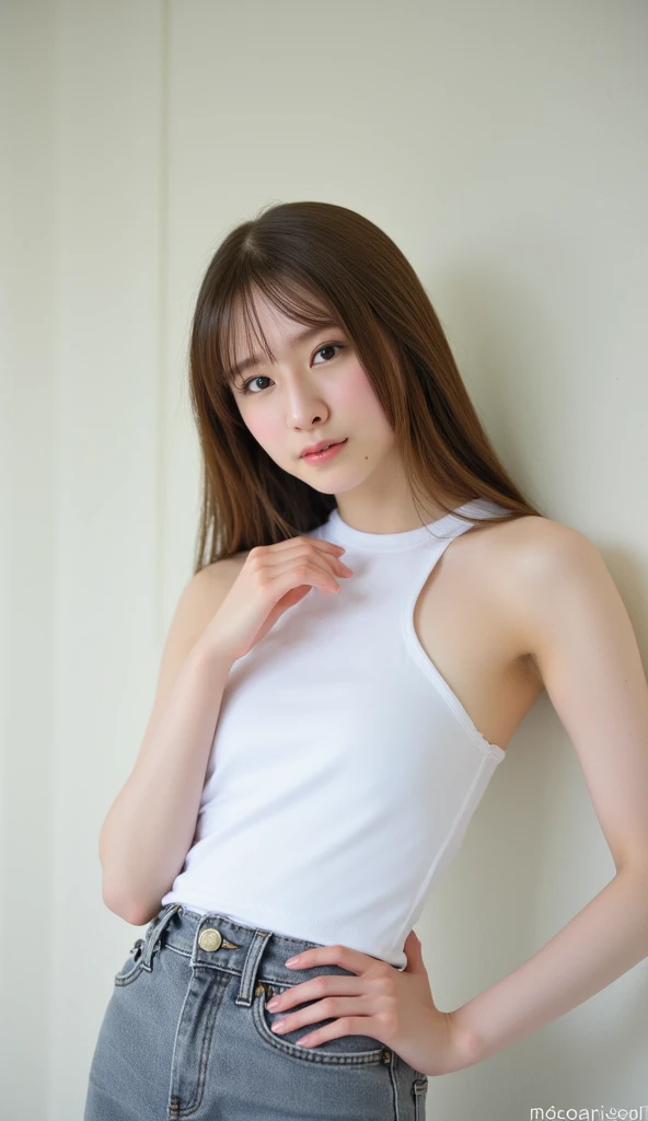 (((naked)))、(((beautiful naked)))、(8K、Raw photo、highest quality、masterpiece:1.3)、(realistic、Photoreal)、(very small breasts:1.1)、stylish、Snazzy、Upper body、(((naked)))、(((beautiful naked)))、(((standintg in front of a bathroom)))
