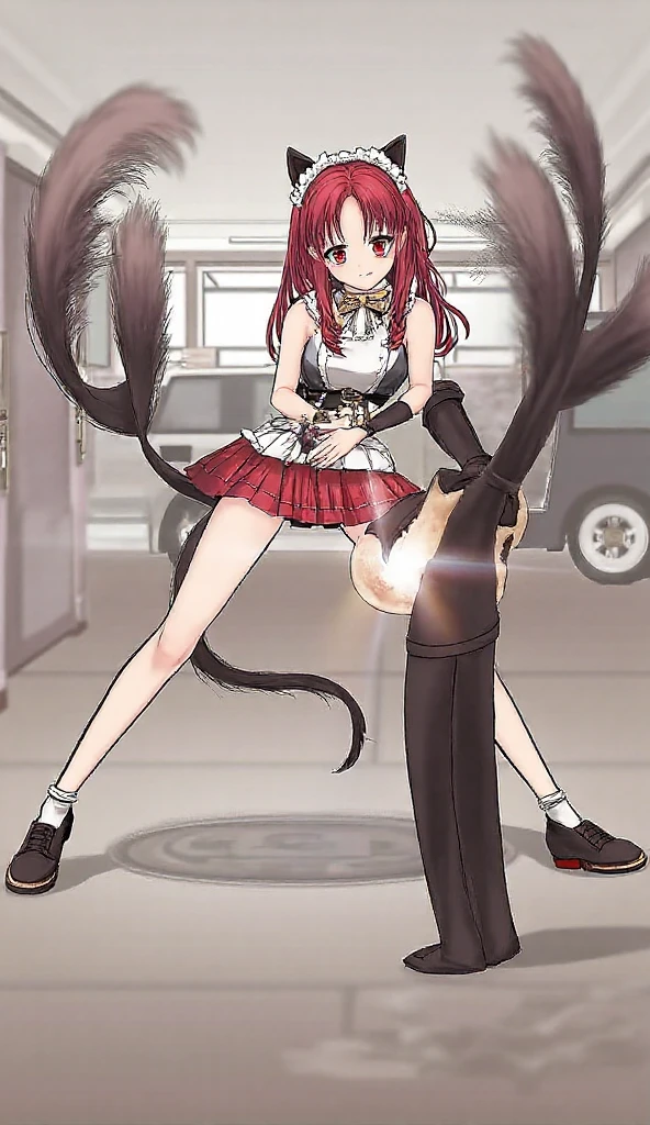 1 girl, ass up, tan skin, red eyes, black hair, embarassed, bare ass, (bitten by grey wolf)