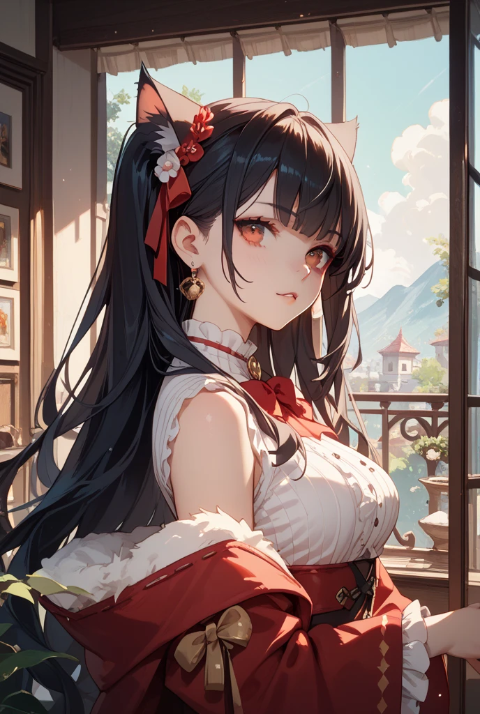 perfect anatomy, masterpiece:1.4, best highres, 16k, (the background is Hot Spring Town), ((background many hot spring with fog)) break,
(wide-angle, frontale:1.2) (hand holding a hot spring bans), (eating a Hot Spring Buns) (solo:1.3 straight black hair long hair femdom beautiful girl), ((18 yo)), (detailed beautiful red eyes), ((beautiful make up)), (sexy smile, open mouth, bigboobs), break, (in a Layered Off-the-shoulder dress with detailed red rose).