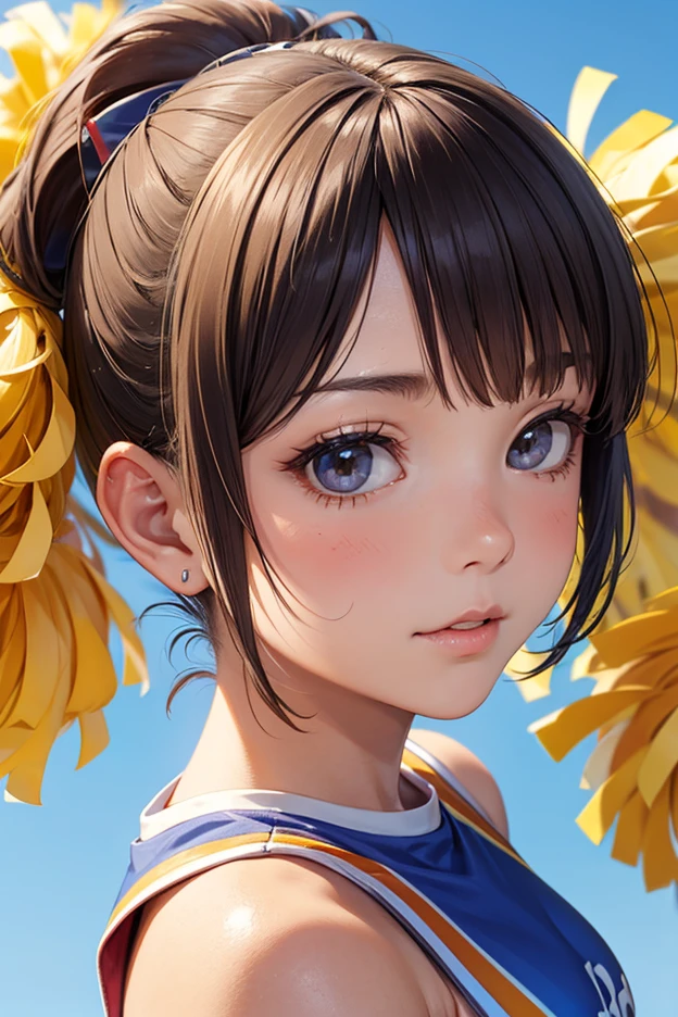 4K HD quality,Ridiculous scene details,Double bun and bangs,Elaborate Eyes,Very happy,A cute chubby little girl,Play volleyball,Lots of cute red pandas around