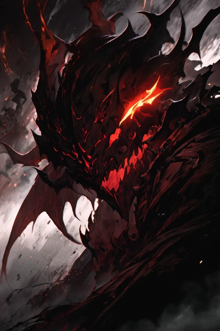 Closeup of a dragon with a red and black wyvern on dark background, standing on all fours, soft skin, furry, unchanged background, completely red tail, league of legends concept art, official splash art, fist game concept art, splash art, , League of Legends splash art, league of legends art style