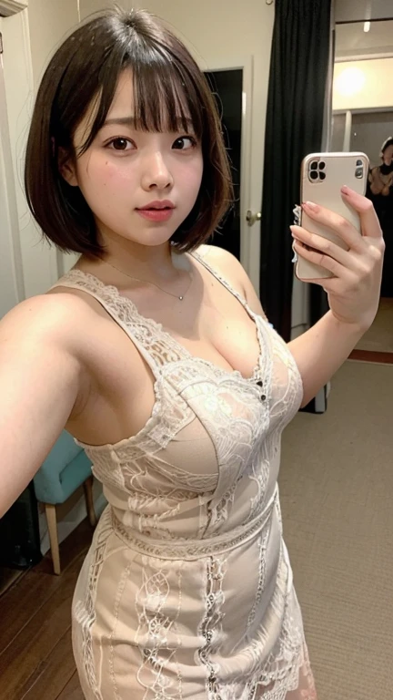 (((masterpiece))),(((High resolution)))、(((8K quality)))、(((perfect face)))、(((Korean beauty))), 30 years old, ((camisole)), panty, plump, look at the camera, ((high resolution face)), ((top quality eyes)), ((detailed texture))