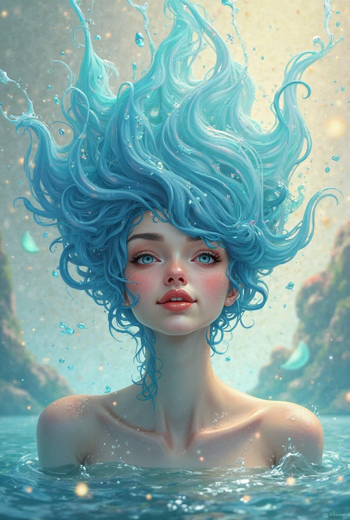 Cowboy Shot,beautiful and detailed illustration,pop art,masterpiece, best quality, ultra-detailed,soft lighting,<lyco:GoodHands-beta2:0.8>, <lora:add_detail:0.3> ,1 girl, slime girl, RAINBOWSTYLE, ,dynamic action pose, <lyco:GPTS4 dreamwave full_478773:0.7>