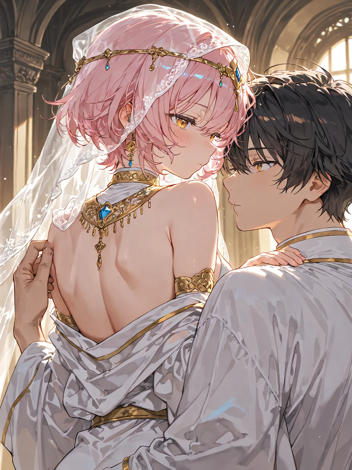 Illustrations for novels, Cover page, High resolution, Highest quality, Highest quality, Paid reward available, An unparalleled masterpiece, Perfect artwork, Absurd, High quality illustrations, 超High resolution, Detailed Background, Perfect Anatomy(One girl, One boy, Couple, kemono, Furry Personification, Fearless Smile, Arab national costume, Hug from behind, Romance)アラジンとMagicランプ, Arabian Clothing, turkish lamp, Mysterious, dream-like, Magic, Fascinating, Fascinating, Fascinating, Fascinating, Fascinatingランプ, Iridescent, Illuminate, Shine, Golden, Rich tone, Vibrant colors, Fascinating光, Fascinating反射, Illuminate glow, dazzling, dazzling light, Fascinating illumination, Fascinating sparkle, Fascinating, Fascinating輝き, bright, Fascinating shimmer, Enthusiast, Fascinating輝き, Shine光, Heavenly brilliance, Brightness of the object, Divine Brilliance, Ethereal glow, Heavenly Light, Illuminate radiance, bright sheen, きらきらShine, Iridescent shine, Fascinatingオーロラ, Fascinating 獣人