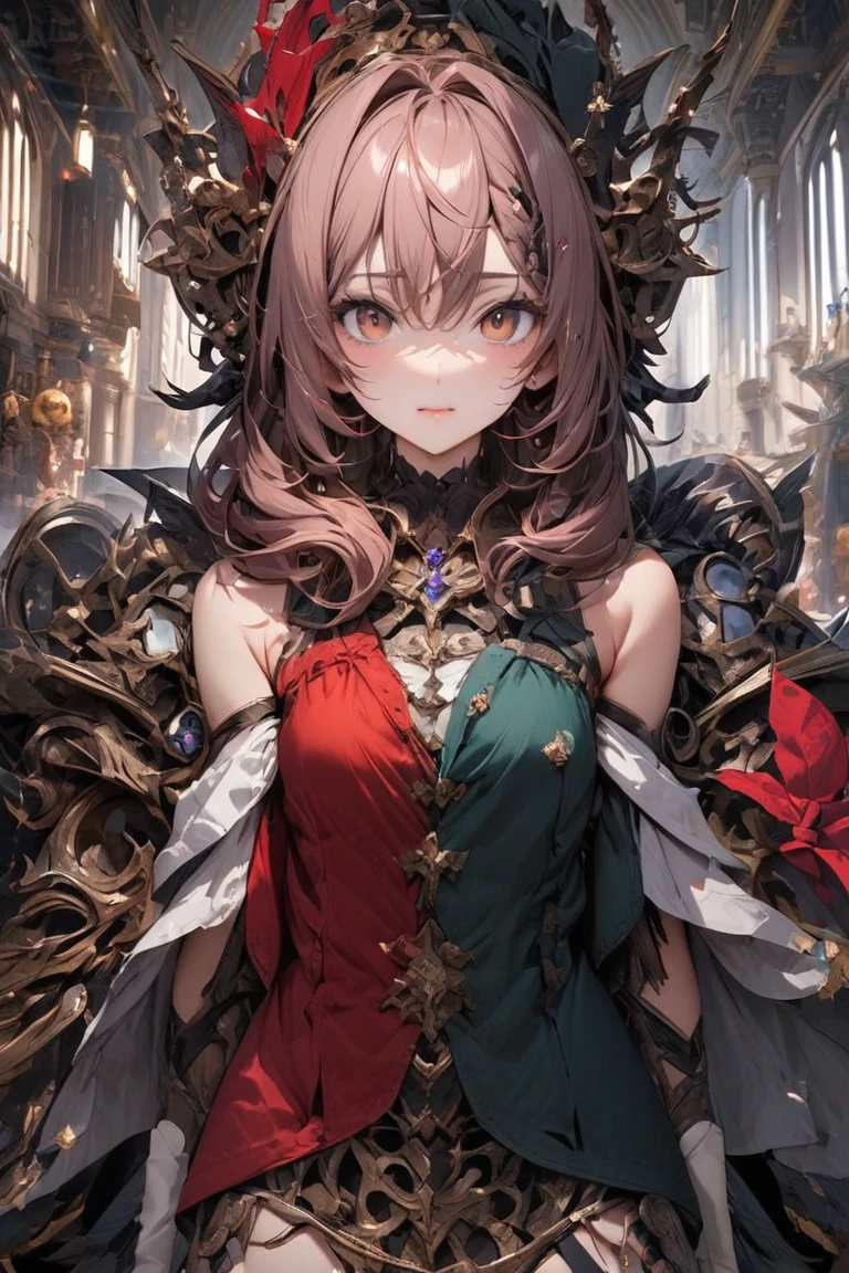 ​(Best quality, 8K, Masterpiece:1.3, 1 girl, solo, Beautiful girl), cute, Dynamism, Detailed face, Detailed skin, detailed clothes, Detailed eyes, Detailed lips, Detailed tongue, Detailed fingers, Detailed mouth, Photorealistic, Raw photo, highres, hight resolution, Natural lighting, perfect anatomy, toned legs, double eyelids, tear bags, round eyes, moist lips, sweaty, ecstatic face, (green eyes:1.2), split-color hair, light-pink hair, black hair, traditional white princess dress, princess, blush, dance party, dance hall, floating, spot lighting, jewelry, jeweled clothes, tiara, skirt lift, lace panties, camel toe, lace, looking at viewer, (paizuri invitation), masturbation, nsfw, cum in pussy