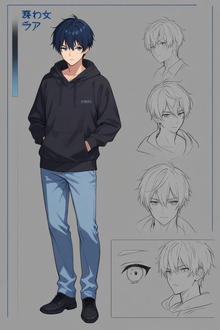 un gros plan d&#39;une personne avec différentes expressions faciales, male conception de personnages, art du personnage masculin humain, ( ( art conceptuel des personnages ) ), personnage masculin d&#39;anime, feuille de référence des personnages d&#39;anime, Illustrations des personnages officiels, full body conception de personnages, concept de personnage irréaliste, anime conception de personnages, [ conception de personnages ], corps entier à un seul personnage, art de référence de concept de personnage, personnage de style anime, Style d&#39;anime masculin