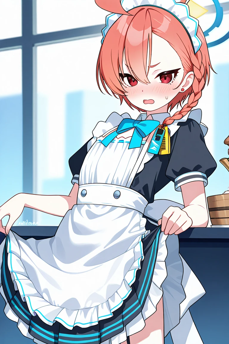 1woman, solo, nurse, white nurse cap, white nurse uniform, ((white legwear, zettai ryouiki)), white gloves, blonde hair, blue eyes, ((white surgical mask, covered nose)), standing, ((hospital room)), sharp outline, short sleeves, mature female, 35 years old, best quality, masterpiece