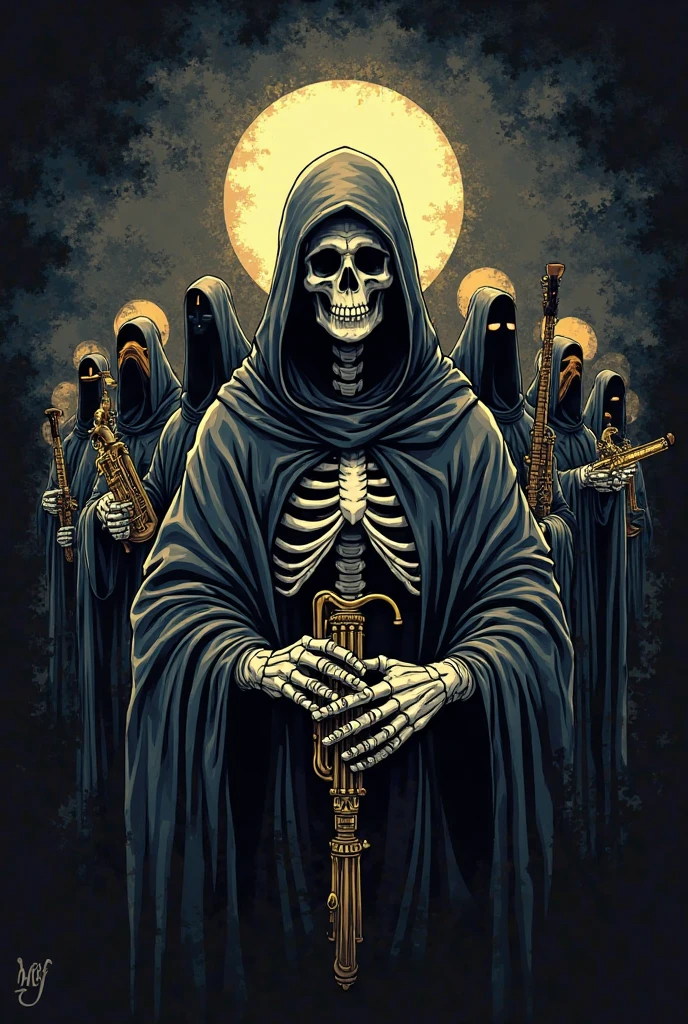 The holy death surrounded by souls 