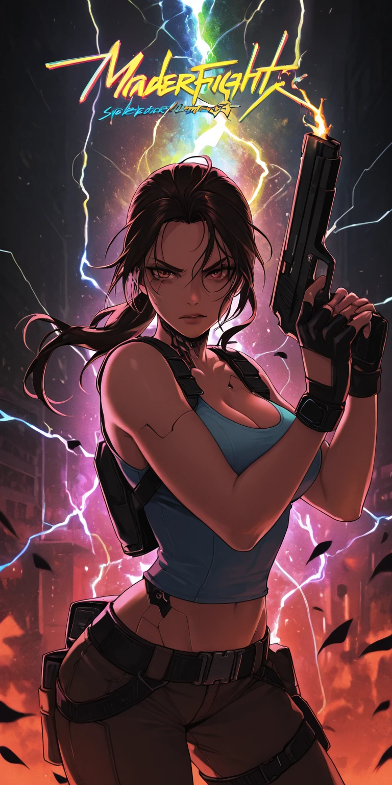 (score_9:1.2), (score_8_up:1.1), (score_7_up), score_6_up, Lara Croft, big boobs, one tits out, torn clothes, fighting <lora:Expressive_H:1> Expressiveh, angry,  <lora:Lunas-Hades-Style-SDXL-A2:0.6> <lora:Hellonearth-iii_Style_and_Characters_for_PonyXL:0.6> hellonearth-iii, in ruins, by night, full moon, fighting pose