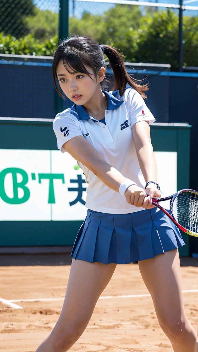 cute､high school girl､Tennis Wear､mini skirt､See-through､Fluttering in the wind
