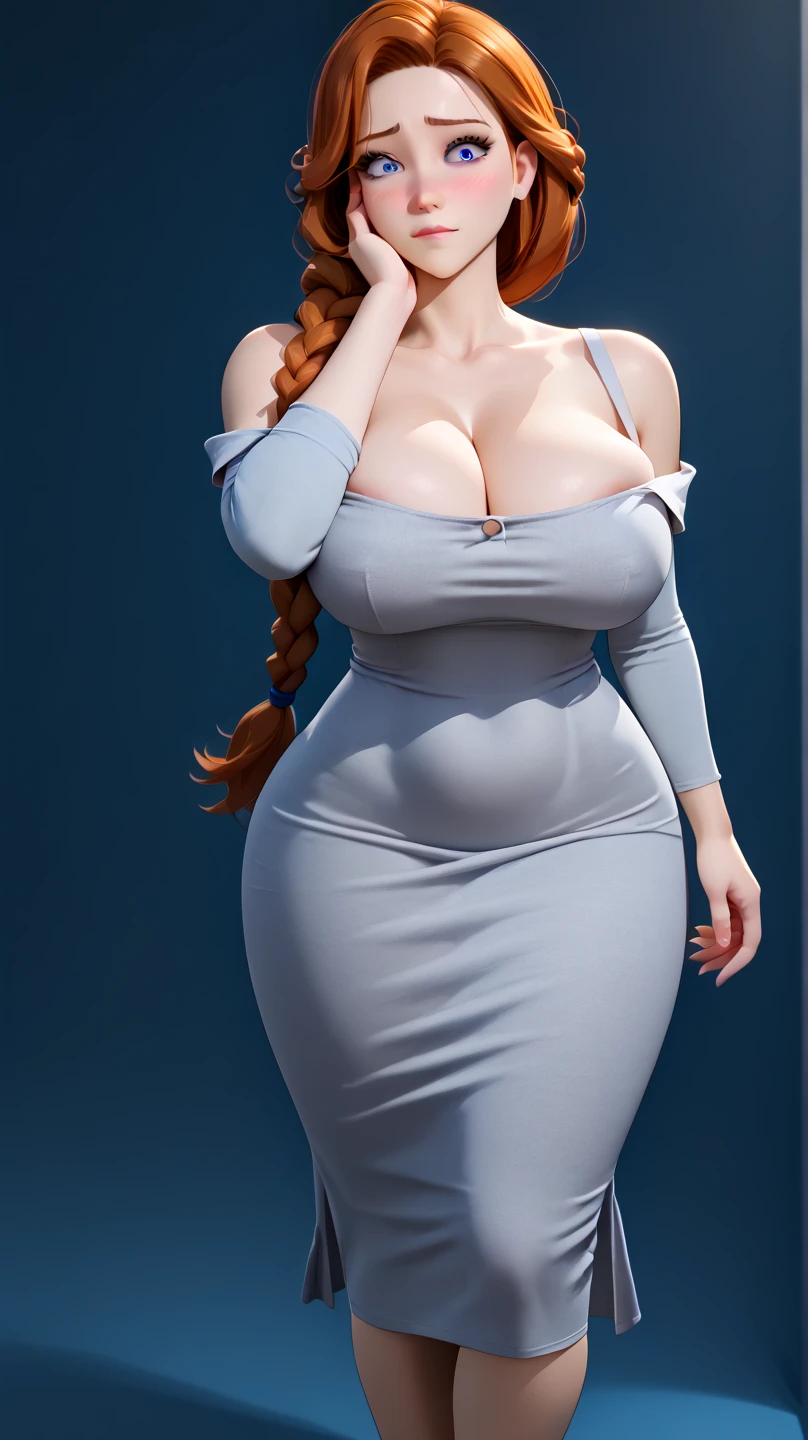 (best quality, ultra-detailed, realistic:1.37), portrait, voluptuous woman, tight dress, Random dress color, passionate look, large buttocks, vibrant colors, soft lighting, standing, full body view, extreme tall, long legs, very tall, tall,