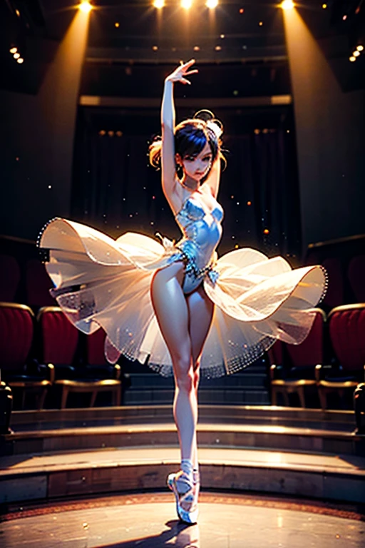 high quality,HD,16k,sharp lines,1 girl,Female figureskate athlete ,cute face, large breasts, nice legs,At the figureskate venue,focus girl,detailed beautiful face,detailed clothes,beautiful eyes,cool,dynamic angle