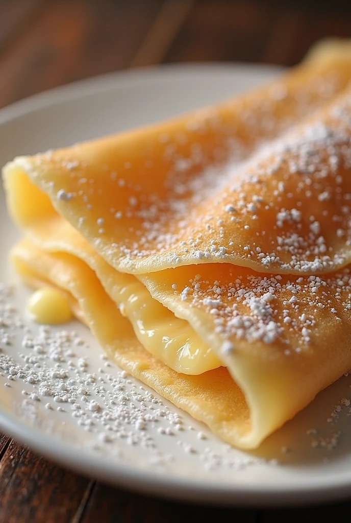 a crepe with banana inside the banana is cut into small cubes