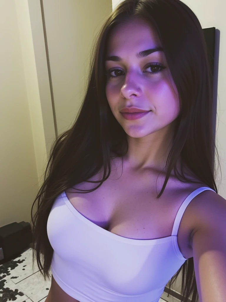 a selfie of a pretty young woman from latina , taken with iphone camera