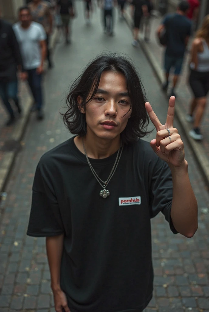 Homem fumando um cigarro enquanto estava sentado em um banco, Hsiao-ron, kanliu666, estilo araki, araki, Hong junho hyung, cai xukun, Shigeto Hirai Yuya, hyung tae, estilo de kentaro miura!!!!, wearing Japanese techwear, cute japanese demon boy, inspirado em Gang Hui-an