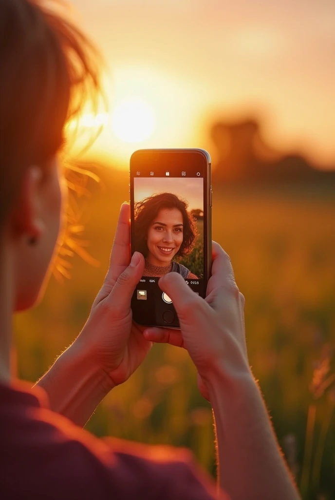 20 year old women taking picture at sunrise