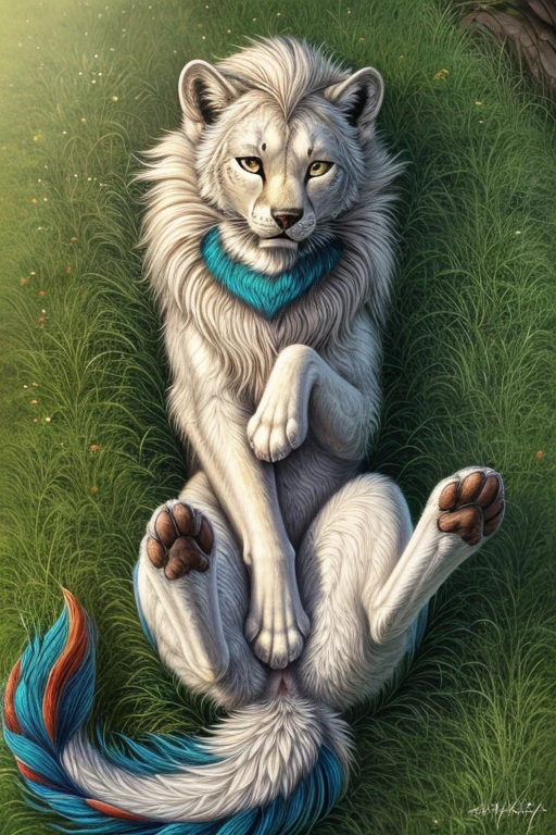 ultra-detailed, masterpiece, masterwork, high quality, best quality, hdr, (nature, night), posted on e621, (by darkgem), nsfw, male, solo, ((nude, foreskin, perfect balls)), (white body rabbit), hairy rabbit, (white body), (long golden hair, closed eyes, sleeping), lying, relax pose, from below, dynamic angle