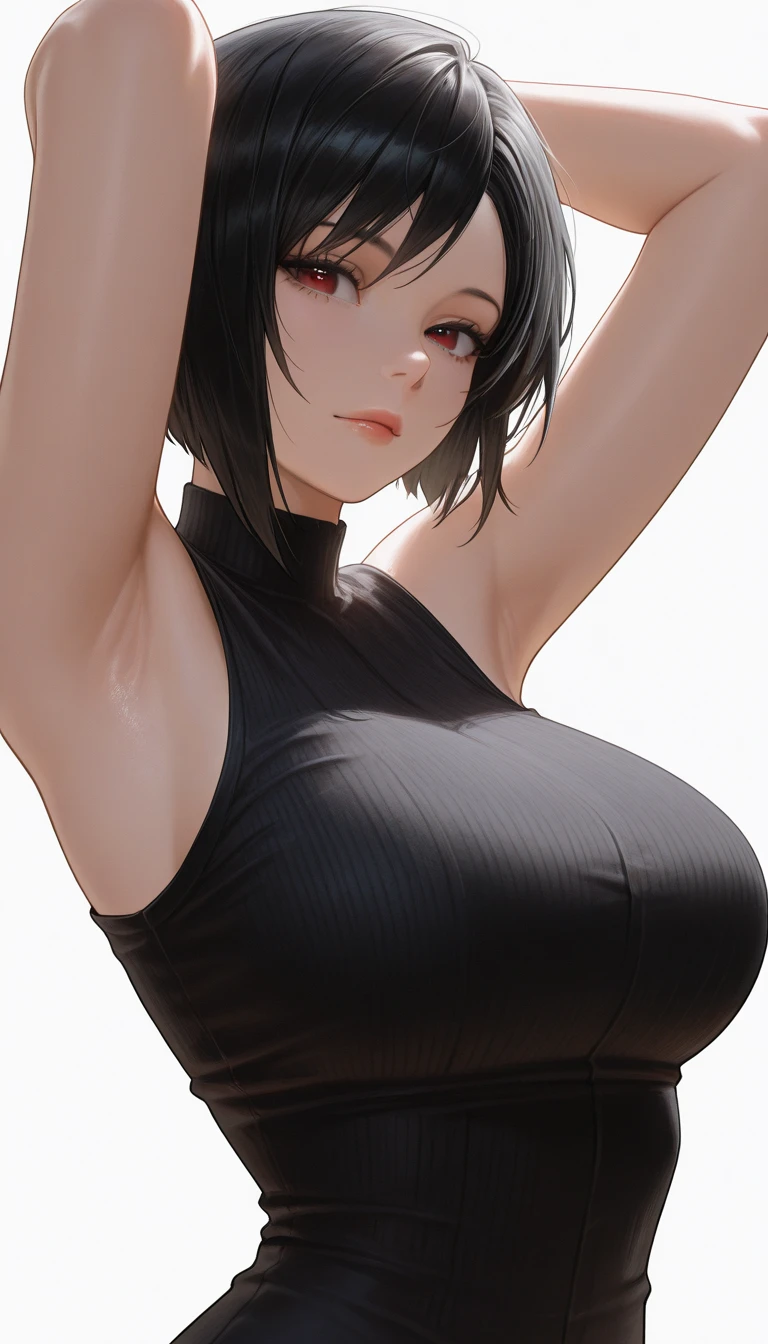 (Meisterwerk, best quality, fotorealistisch, hight resolution, Fotografie, :1.3), Nahaufnahme, Scharfer Fokus, 1 brunette girl, European Girl, Hot Model, Zwerchfell,Red Tank Top worn on the upper body with a tight cut, Sehr detaillierte Augen und Pupillen, Realistischer Skin, slim body shape, Perfect Body, Spaltung, Extrem detailliertes Haar, zartes sexy Gesicht, Sinnliche Gase, glossy lips, ((Wear a cropped black top, wearing pendant)), im Freien, ((realistisch, Super realistisch, Realismus, Realistische Details))