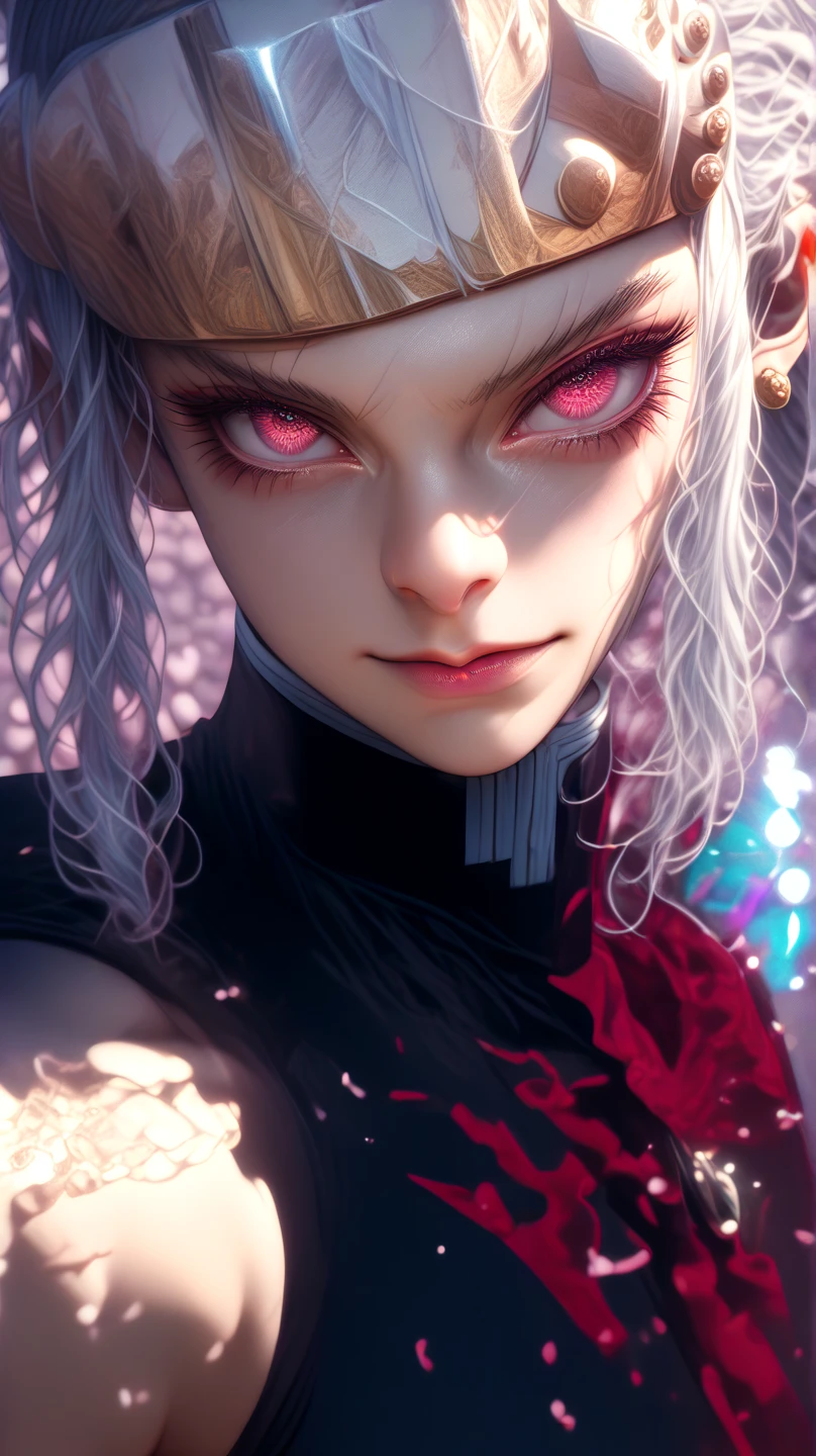 (masterpiece, Best quality, Ultra detailed), 1 girl, RosehipLoL, gray skin, kana, short hair, (pointed ears, sharp teeth), Looking at the viewer, get up,