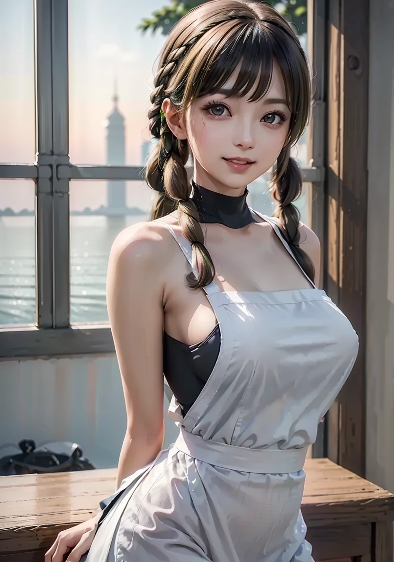 ((highest quality)), ((table top)), (be familiar with: 1.4), (absurd),Dressed in maid costume１girl girl, A sly smile， generous neckline, beautiful breasts, long manga-style eyelashes, near the real,  sexy pose, Centered, Scale to fit, nffsw (high dynamic range),ray tracing,super resolution,unreal 5,Dispersed underground, PBR texture, Post-processing, anisotropic filtering, Depth of bounds written,  maximum clarity and sharpness, multilayer texture, surface shading, Accurate simulation of light-matter interactions, perfect proportions, Rule of thirds, highest quality、In 8K
