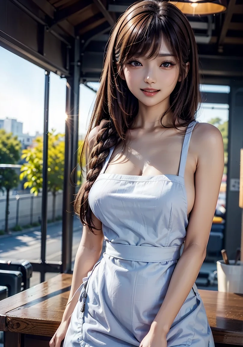 ((((highest quality))))、(((Ultra-precision CG16K wallpaper)))、(((masterpiece)))、(((Super detailed)))、(((Extreme detail)))、((1Mature 29 year old woman:1.6))、((Very beautiful Japanese faces))、((Zuo々Nozomi:1.5))、((Straight medium hair、blunt bangs:1.5))、(Shiny brown hair)、Beautiful Eyes、Clearly defined pupils、eyeliner、Eyeshadow、High nose、Small nostrils、Small Mouth、Seductive lips、Beautiful breasts、((C cup size breasts))、Cleavage、Beautiful feet、eight-headed body、Perfect proportions、Perfect Anatomy、Perfect composition、Beautiful detailed shading、Beautiful, natural lighting、Beautiful detail glow、Depth of written boundary、(((High chroma)))、(((Real:1.9)))、((vivid:1.5))、((Beautiful Skin))、((Skin Texture))、((Realな皮膚感))、(((Cowboy Shot:1.6)))、((Front view、shoot from front、Front low angle:1.6))、(((smile:1.6)))、((The woman is looking at this、looking at viewer、Facing forward:1.6))、Bright daylight、Natural light、(((Park Square、Trees:1.5)))、(Walking Pose:1.6)、(((Blue and white horizontal striped mini dress:1.6)))、((Earrings、Wearing a necklace:1.3))、((Knee-high socks:1.3))、