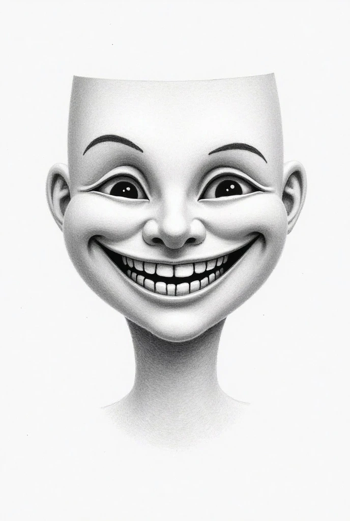 I want it to generate a melting happy face but it should be linear and black and white.