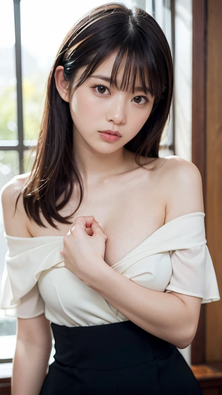 (8k, RAW Photos,Highest quality, High resolution:1.1), (Ultra-realistic:1.4),(Realistic:1.4), Realistic Face,Realistic Body,Realistic Skin,masterpiece,(cute:1.8), cute子たち, Cinema Lighting,Film Grain,jewelry,Earrings,((Elegant hairstyle、Medium Hair:1.1)),Cherry colored lips,Hair Ribbon,ponytail,Viewer, (Hair gets wet from sweat、Recurve the body、Drenched in sweat、Tranceの目:0.6),((Ample breasts、Trance:1.3)),Blurred Background, Eye focus , Bokeh,young, 85mm lens,young,Portraiture,Photon Mapping,Radio City,Physically Based Rendering,Asian,(Bedroom、Sit on the bed、masturbation、Put your finger in the vagina、Inserting a vibrator into the vagina、Panting、naked:1.3))