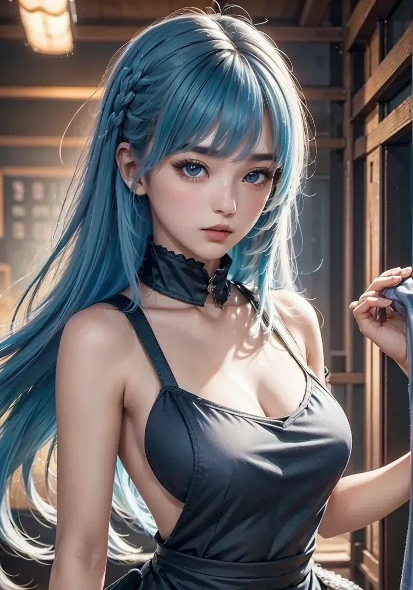 Ultra-high definition 3D art, Realistic warmth with 2D animation style, close-up (1 woman), hair dye light blue beauty, In addition to the delicately depicted tattoos all over the body,, Horizon light stacked in landscape mode, Reminds me of CGSCOSITY's tattoo expert designs.., There are masterpieces like Guweiz and James Jean., beautiful a girl, fashionable, Sexy, Use her life as a canvas, The realistic style that is widely respected in the Japanese fashion and art world is also a hot topic...