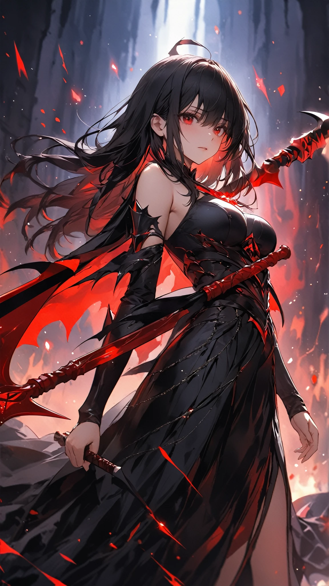 erza scarlet, half silver color steel breast plate with a cross pattern, bright red pupil, super mini battle skirt, holding giant silver boardsword, high pony tail, perfect body shape, 16k, sharp angel aura, steel hand glove, holy tattoo, long silk leggings, scarlet red color hair，silver color stylish pauldrons, 4k wallpaper quality, silver color bracelet, armlet, masterpieces, ultra body detail, best lighting
