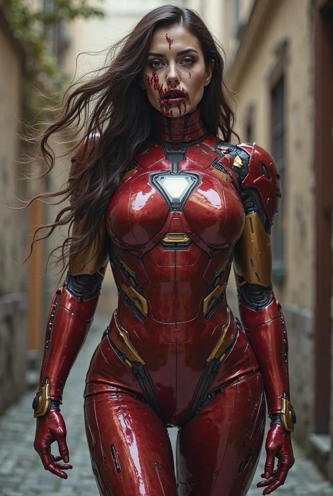 (1girl:1.3), solo,__body-parts__, official art, unity 8k wallpaper, ultra detailed, beautiful and aesthetic, beautiful, masterpiece, best quality, RAW, masterpiece, super fine photo,, best quality, super high Resolution, photorealistic, sunlight, full body portrait, stunningly beautiful,, dynamic pose, delicate face, vibrant eyes, (side view), she is wearing a futuristic Iron Man mech, red and gold, Highly detailed abandoned warehouse background, detailed face, detailed complex busy background, messy, gorgeous, milky, high detailed skin, realistic skin details, visible pores, sharp focus, volumetric fog, 8k uhd, dslr camera, High quality, film grain, fair skin, photorealism, lomography, sprawling metropolis in a futuristic dystopia, view from below, translucent masterpiece, top quality, best quality, official art, beautiful and aesthetic:1.2), (1girl:1.3), extreme detailed,colorful,highest detailed ((ultra-detailed)), (highly detailed CG illustration), ((an extremely delicate and beautiful)),(fromfront), cinematic light,((1mechanical girl)),solo,full body,(machine made joints:1.2),((machanical limblood vessels connected to tubes),(mechanical vertebra attaching to back),((mechanical cervial attaching to neck)),(sitting),expressionless,(wires and cables attaching to neck:1.2),(wires and cables on head:1.2)(character focus),science fiction,white background,(blood:1.5)