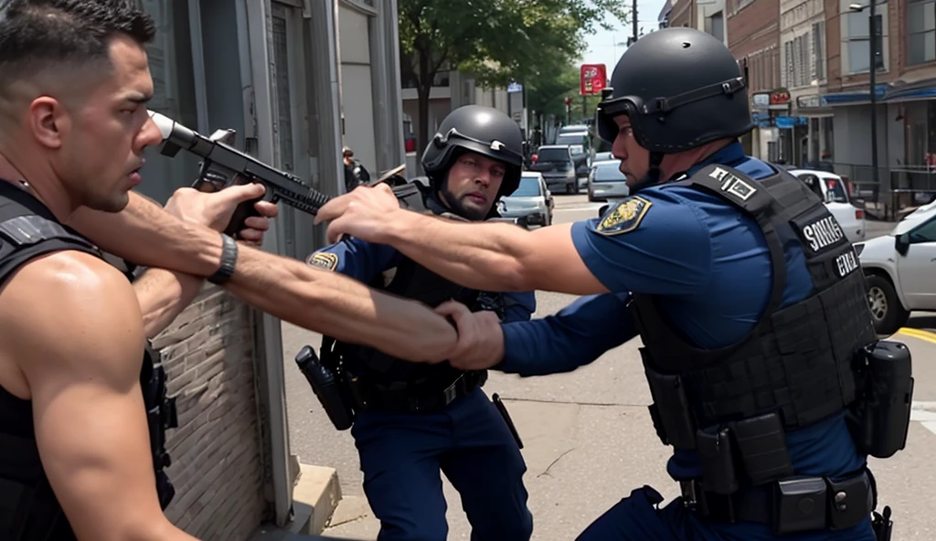 Illustration of police capturing Bundy in Florida.
