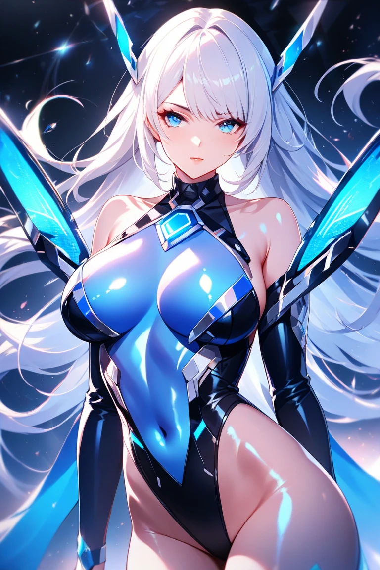 we generate a furry character anthropomorphic animal a female lynx space guardian sexy and beautiful anime colors neon lights