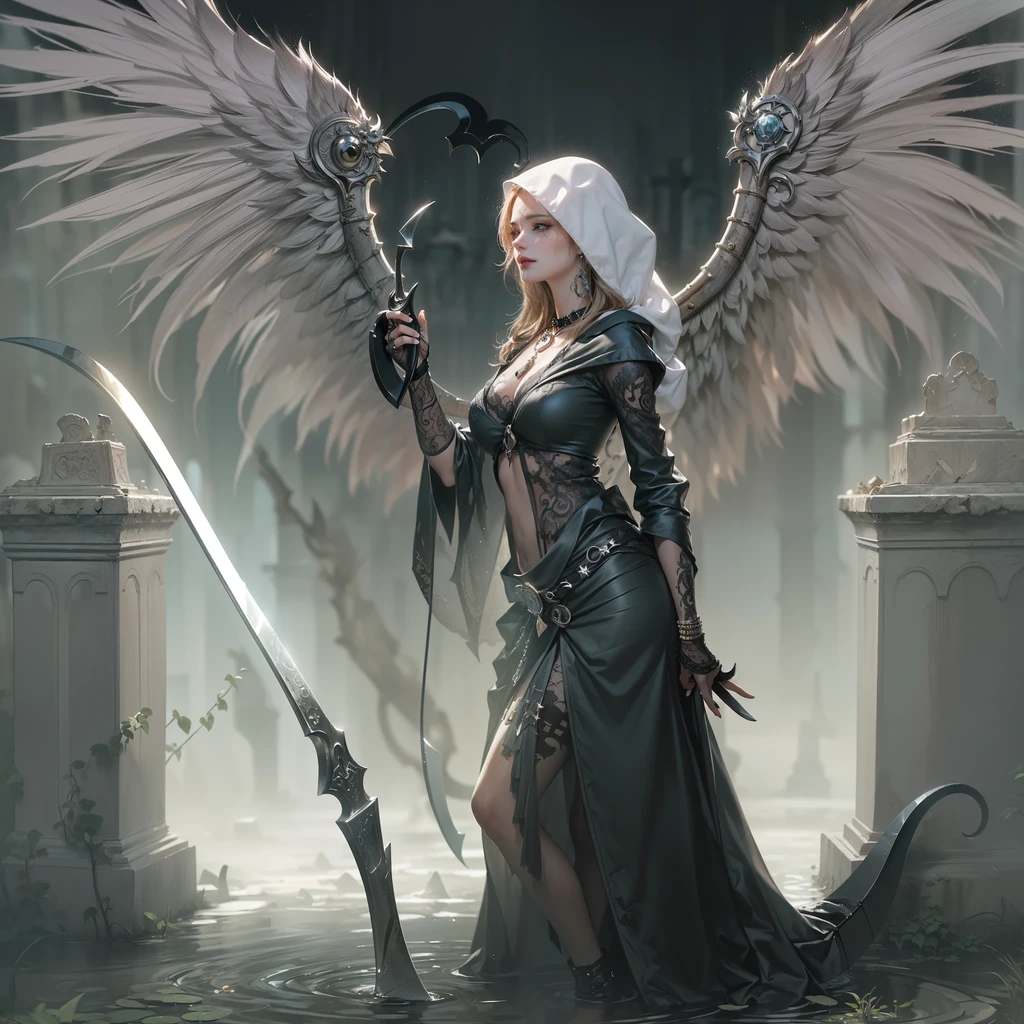 Anjo de cabelo preto