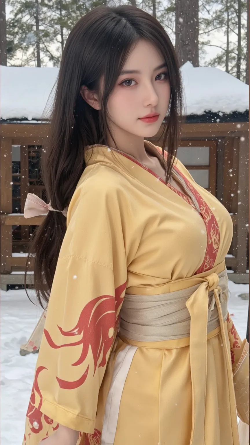 Japan girl is very cute。Orange eyes、Wearing flashy national costumes、Silver-haired braid、Wearing a lot of fancy ornaments、Royal Girl、