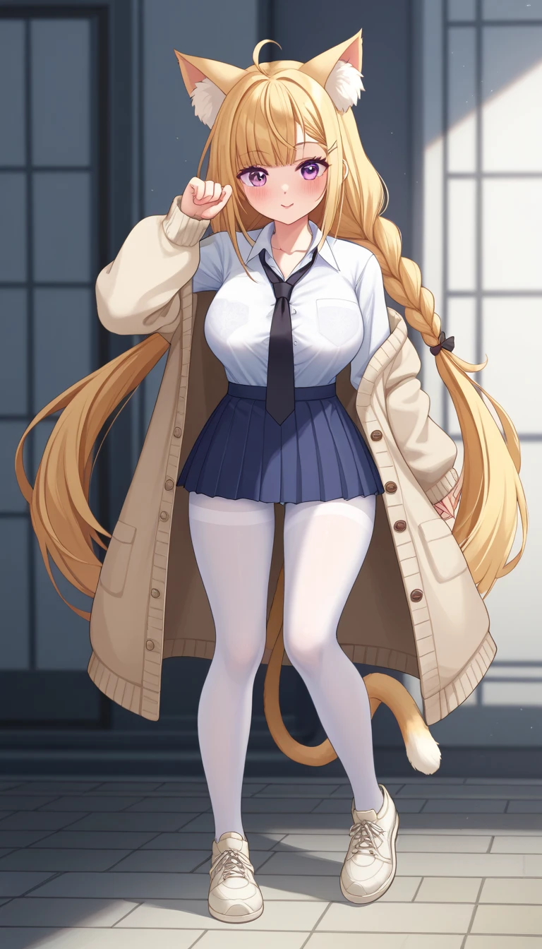 (Masterpiece, best quality, beautiful eyes, highly detailed, high res, anime), 1 girl, fox ears, fox tail, blond hair, blue eyes, big round glasses, hoodie, no underwear, , massive breasts, mature women, nerd, NEET, tiered, gamer girl, SFW, at home, room,